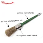 Chrom Plated Ferrule Round Paint Rubber/wooden Handle Brush