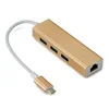 CF-TR23 Aluminum 3-Port USB 3.0 Hub with RJ45 10/100/1000 Gigabit Ethernet Adapter Converter LAN Wired USB Network Adapter