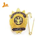 Hottest metal badges custom sheriff medal badge with safety bar