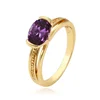 11550 Gold filled green ring, 14K gold plated ring for women, classic purple ring