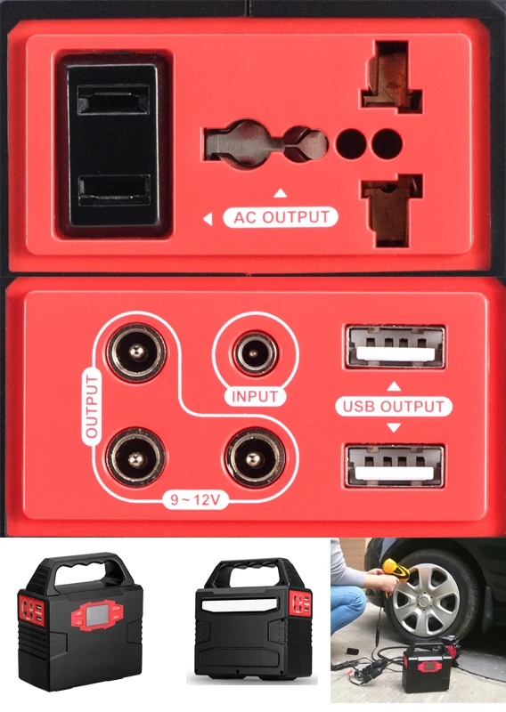 Modified Sine Wave AC rated output power 100W 2*AC 220/110V output power stations emergency power bank high quality - ANKUX.COM