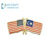 Free sample custom metal soft enamel friendship double national country flag malaysia lapel pin no minimum
