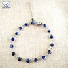 New arrival stainless steel silver oem jewelry link chain blue color beads bulk custom bracelet making supplies