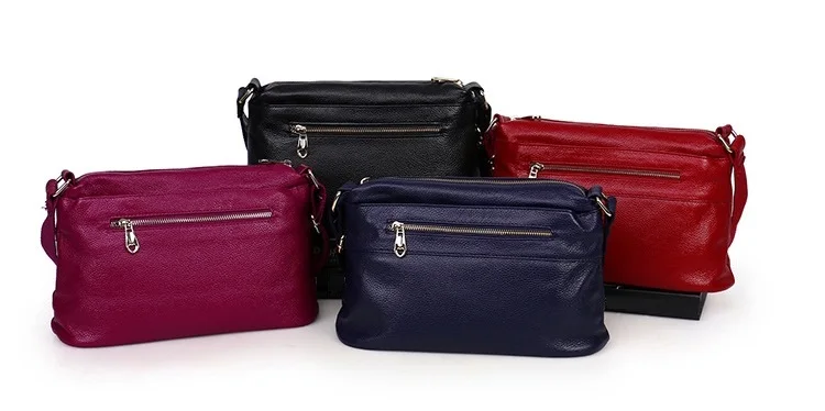 MJ Genuine Leather Women's Bag Shoulder Handbag Real Cowhide Leather Crossbody Bag Female Small Messenger Bags High Capacity (5)