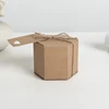 Plain six prism brown gift cake kraft paper box
