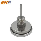 Beco China factory bimetal thermometers pressure gauge thermometer with sliding connector on stem