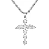 Angel cross wings Necklaces 18k gold plated Stainless Steel Cross Necklace Simple design Men Jewelry