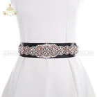 Rose gold Crystal beach wedding dress sash wedding ribbon belt bridal wedding dresses