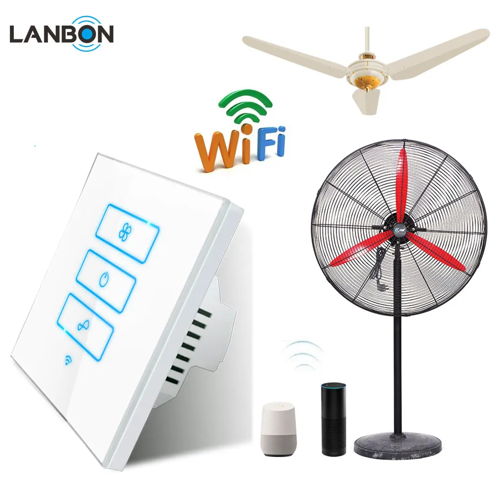 Speed Control Ceiling Fan Wall Switch Wifi App Ir Remote Control 3