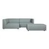 Hot sale european elegant corner 3 seater upholstered light blue leather sofa