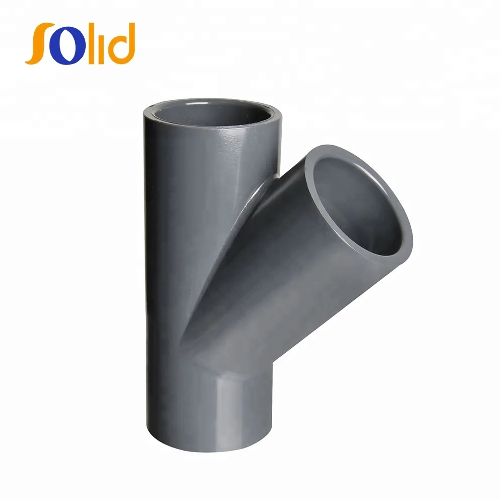 Plastic PVC 45 Degree Equal Pipe Fitting Y Tee 2.jpg