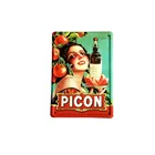 Custom Vintage retro logo printed metal sign wall hanging metal tin plaque