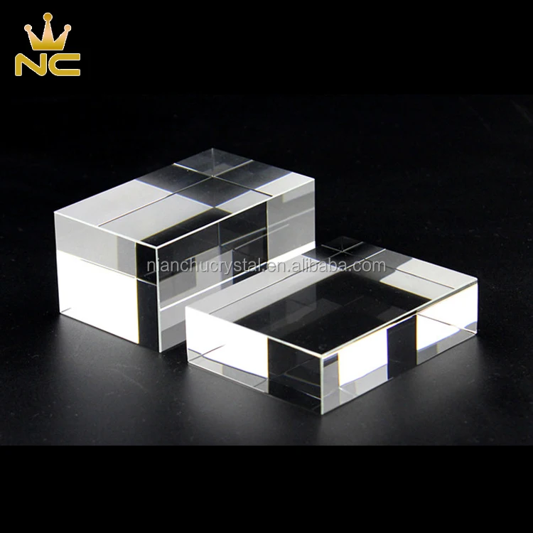 Decorative Blank 3D Laser Crystal Blocks For Engraving Wholesale Etched Glass Block Paperweight