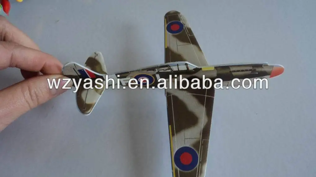 Elastic airplane fighter model with spot, high quality A4 sheet foam