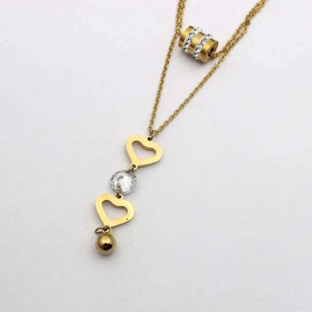 love heart stainless steel pendant female jewelry sets birthday