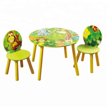 kids wooden table and chair set