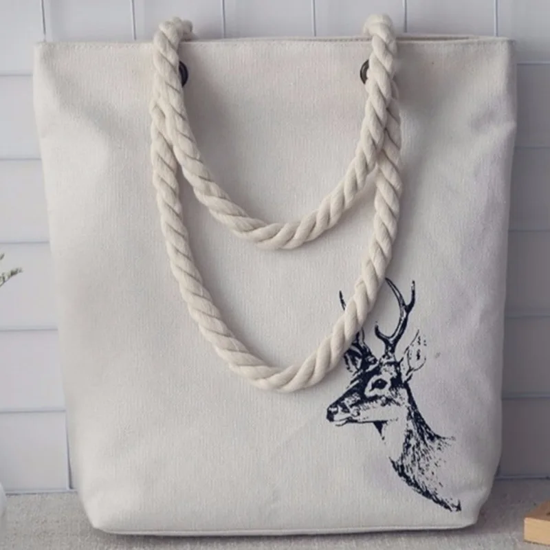 Cotton canvas rope handle beach bag for women, 4 colors
Cotton canvas rope handle beach bag for women, 4 colors