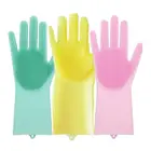 Wholesale Magic Saksak Reusable Silicone Gloves with Wash Scrubber silicone gloves oven mitts