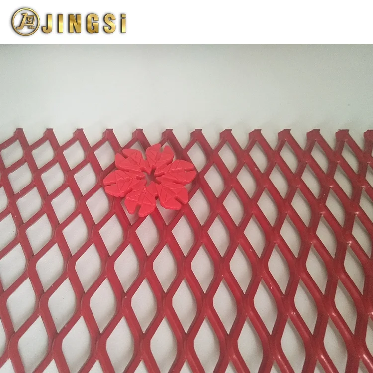 Aluminum Plate Red Expanded Metal Sheet With Diamond Hole 30x15mm