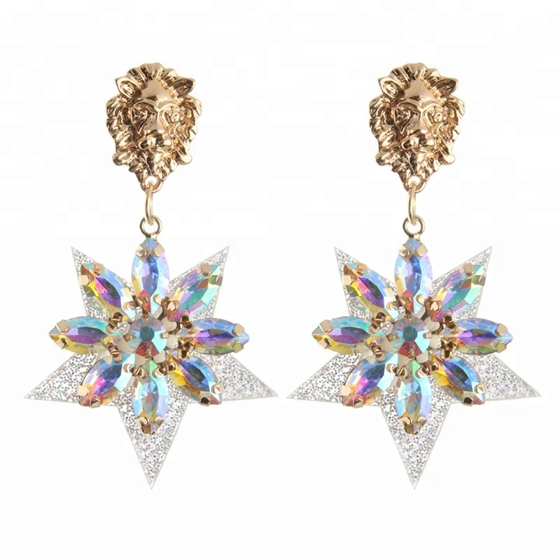 NeeFu WoFu New fashion women's fashion classic charm resin five-pointed star pendant earrings lion head ornaments accessories l, Black
NeeFu WoFu New fashion women's fashion classic charm resin five-pointed star pendant earrings lion head ornaments accessories l, Black