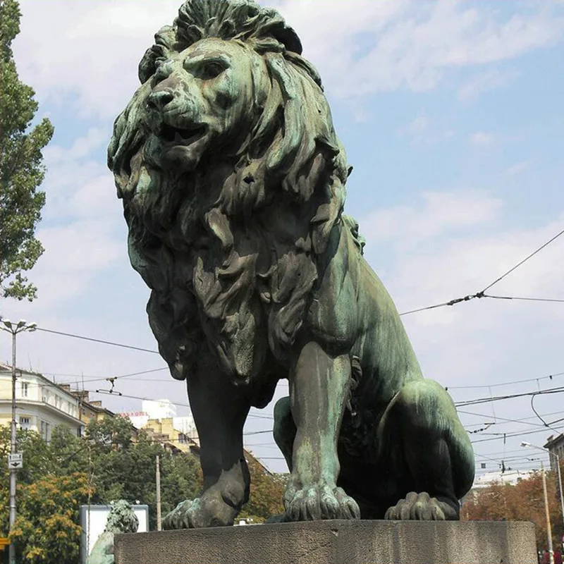 Estatua De León De Bronce Antiguo Para Exteriores Estatua De Latón