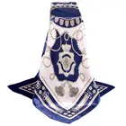 New 90*90 square scarf wholesale women cheap Belt tassel pattern Satin headscarf free shipping
