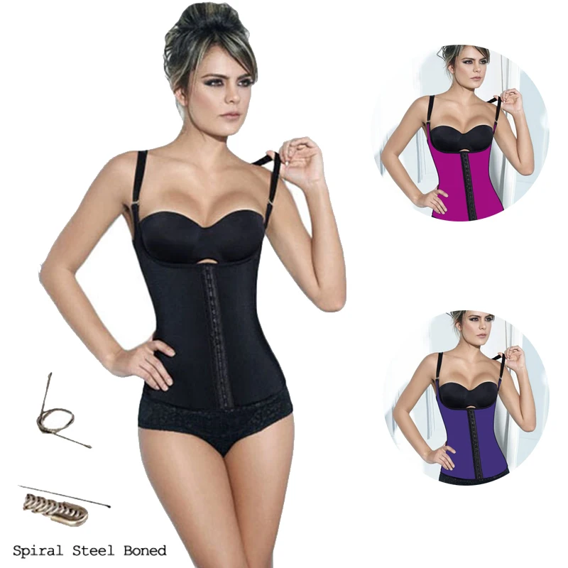 2015 Latex Waist Trainer Vest Waist Training Corsets Women's Latex Classic Waist Cincher Semi Vest Plus Size Latex Body Shaper