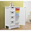 Wood white painted shabby chic 4 storage drawers 1 door bathroom furniture