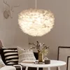 ZhongShan Factory Cozy E27 White/Gray/Pink Goose Feather Pendant Chandelier Light