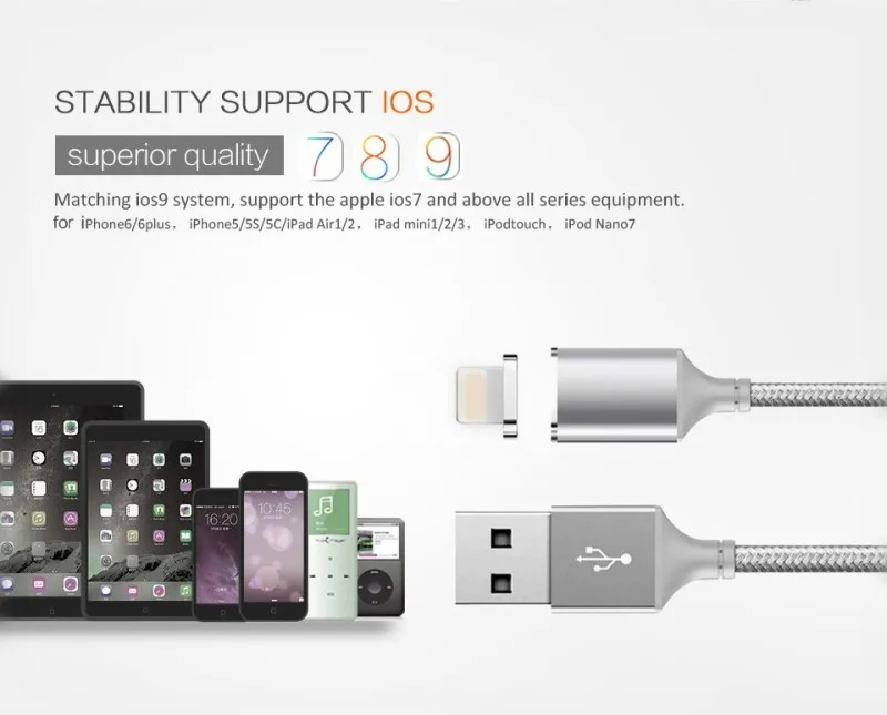 Hot selling Factory Price 1m Magnetic Micro Usb Data Cable for iphone for Android Plus Magnetic USB Cable - ANKUX.COM