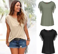 2019 walson New apparel Womens Tassels Short Sleeve Loose T-Shirt Ladies Summer Casual Tops Blouse
2019 walson New apparel Womens Tassels Short Sleeve Loose T-Shirt Ladies Summer Casual Tops Blouse