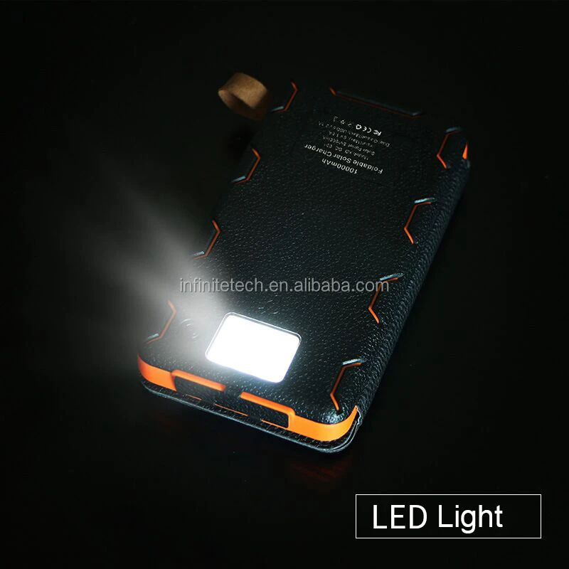 Waterproof shockproof external battery 10000mAh foldable solar power bank camping power bank - ANKUX.COM