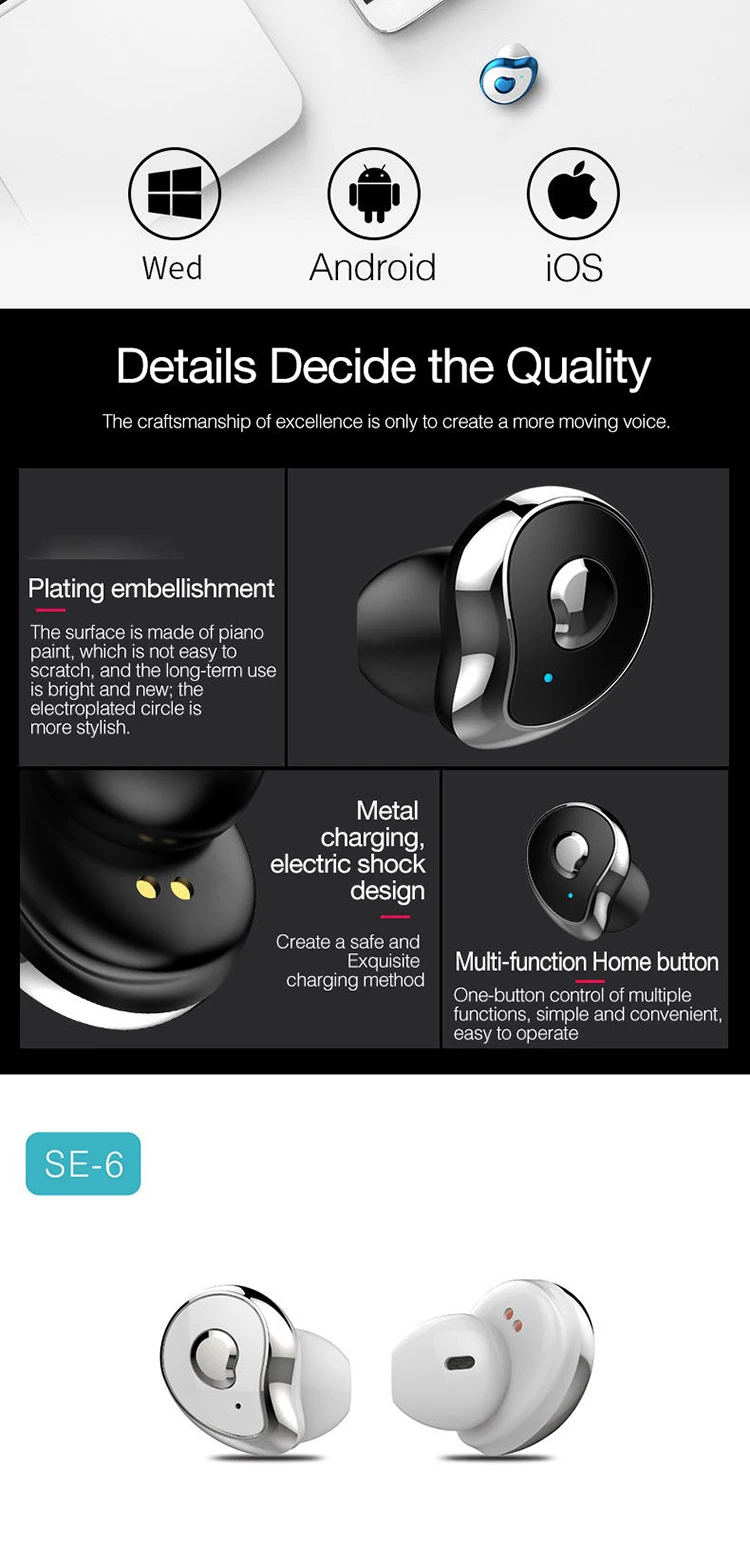 2019 New Arrivals Mini BT 5.0 TWS Wireless Earbuds Half In-ear Headphones with Charging Box - ANKUX.COM