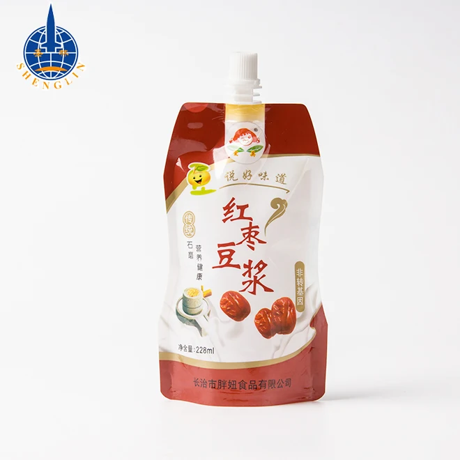 Customized soy milk packaging plastic bag liquid milk doy pack packing