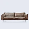 latest italian design industrial loft cafe coffee shop furniture genuine leather fabric sofa 1 2 3 L shaped seaters