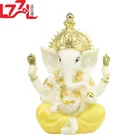 Yellow White Jade Handmade Hindu God Resin Idols Indian Lord Ganesh Statue