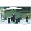 Yizhou rattan modern Outdoor Furniture factory poolside 8 shape slim thin sexy lady chair and round table with flower pot set