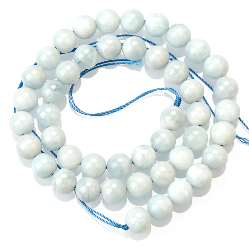 

Round Natural Aquamarine stone , Loose Gemstone Beads For Jewelry Making