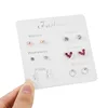 6 Pairs/set, 2019 New Earrings for Women Stars Heart Crytal Cute Earrings Fashion Jewelry Monday To Saturday 6 Pairs Earrings