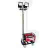 Industrial portable mobile lighting tower with gasoline and diesel generator