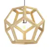 Hollow Design Wood Ceiling Pendant Lamp, Geometry Shape, E26/E27 Bulb Base, 60 Watts