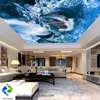 3.2mWx2mH per piece pop false ceiling designs for kids living room ocean sea dolphin 3d print stretch ceiling film