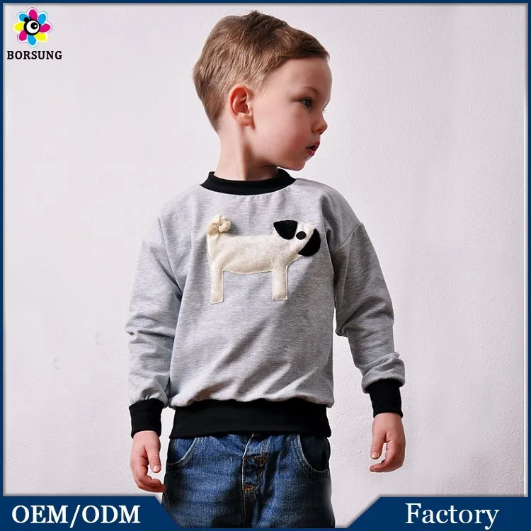 2015 The Latest Fashion And Cheap 100% Cotton Gray Boys Sweater