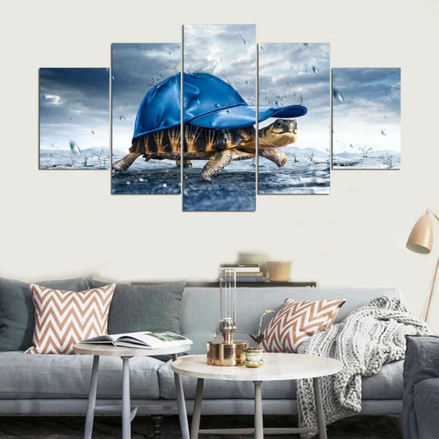 Top-Rated-Canvas-Print-Modular-Abstract-Pictures-Framework-Canvas-5-Panel-Animal-The-Tortoise-Home-Decor.jpg_640x640