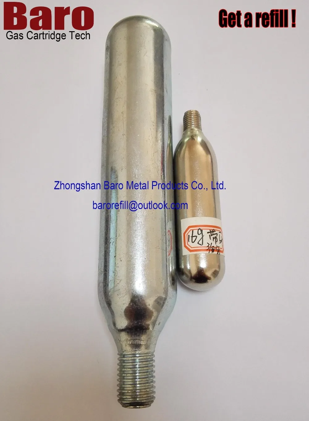 88gram Food Grade Air Rifle Gas Paintball Co2 Threaded Cartridge