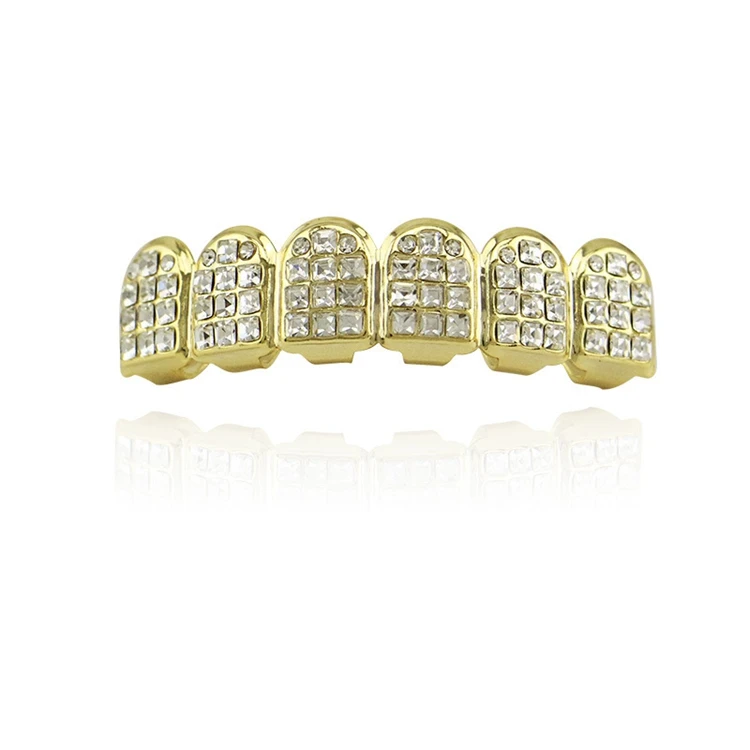 free bling real gold color teeth grillz cap