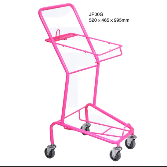 Japanese Style Cheap Grocery Fold Up Shopping Trolley 4 Wheels Light weight for Sale