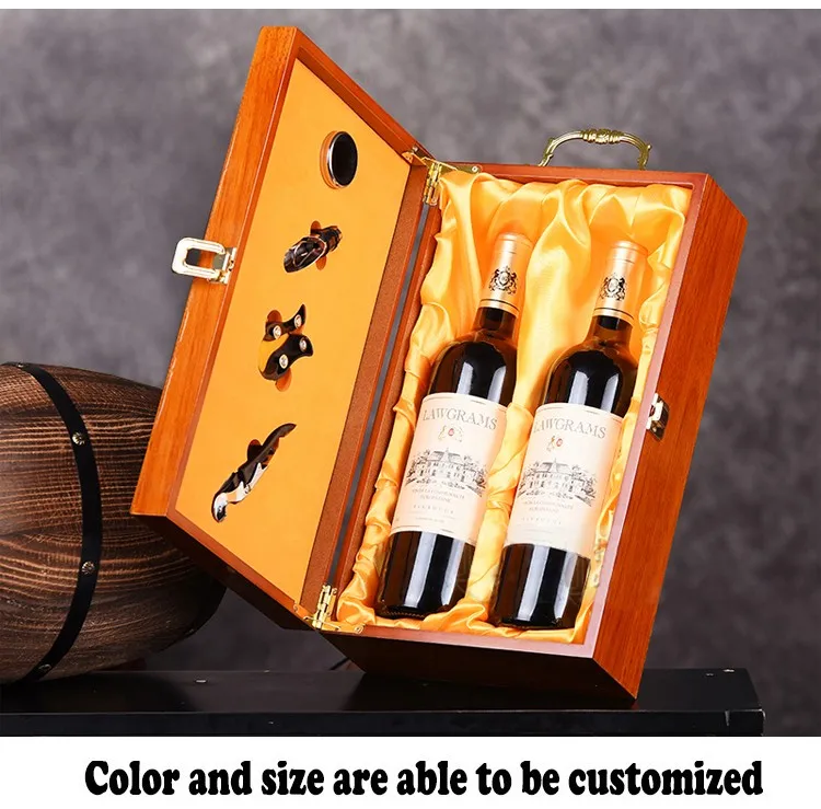 luxury wooden wine box high quality 2bottle red wine gift box