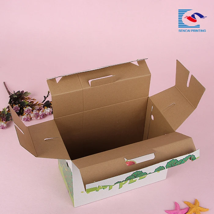 wholesale strong corrugated fruit carton gift box with die cut