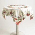 2018 Handmade Red Embroidery Spring Strawberry Table cloth Topper Square 36 By 36 Inches